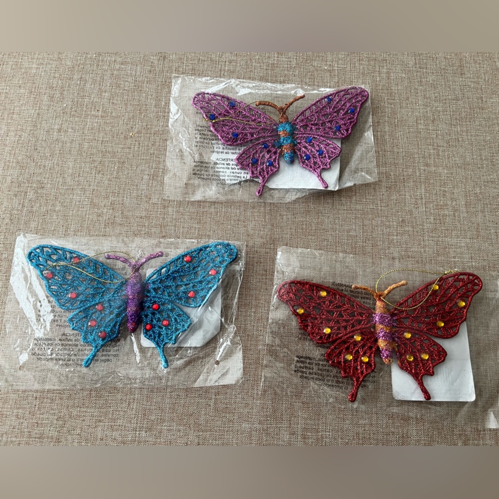 (3) Michael’s Craft Store Decorative Hanging Butterflies